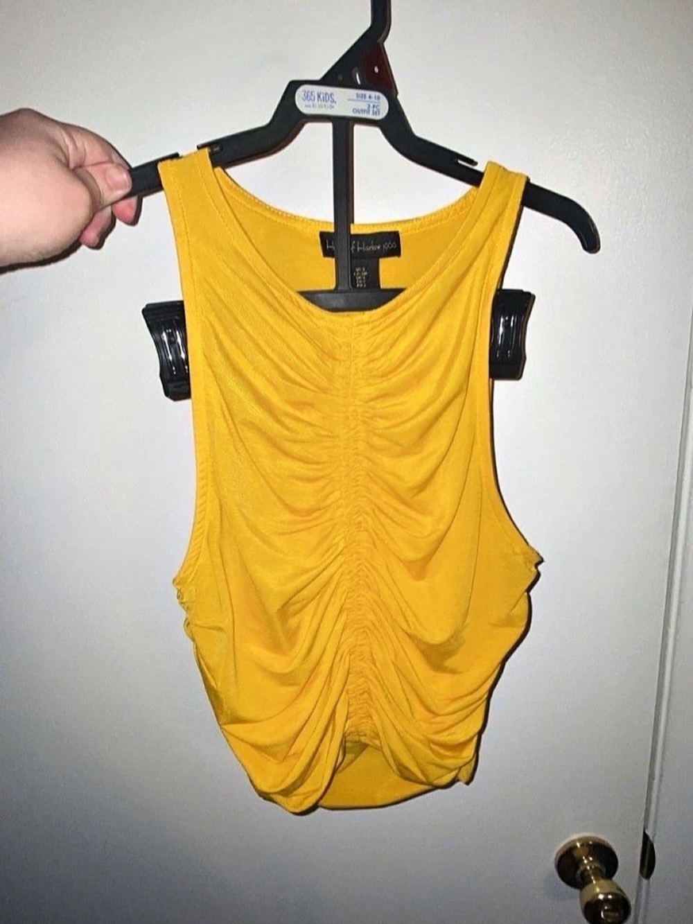 House of Harlow 1960 Ruched Tank Top in Yellow Size US Small Like New